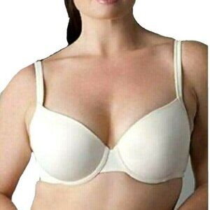 Cacique Lane Bryant Women Bra T Shirt Cotton Blend Plus Size 46DDD Off White NEW